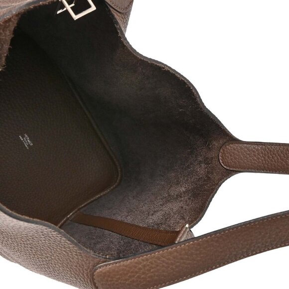 Hermes Chocolat Taurillon Clemence Picotin 22 MM Handbag - Picture 10 of 11